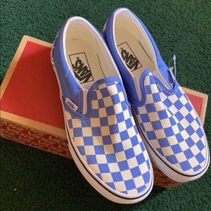 Blue checkered Vans